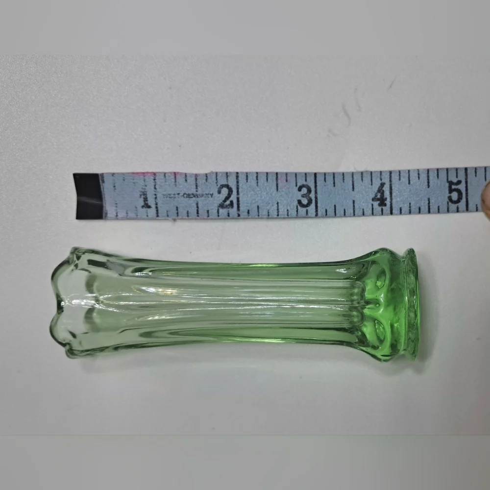 Vintage Hand Blown Green Glass Vase